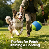 Balle de jeu pour chien en caoutchouc flottante et couineuse, ultra résistante, multicolore, pour la stimulation mentale des chiens actifs