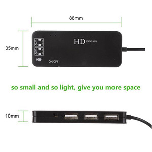 Hub USB 2.0 Tipo C <span class=keywords><strong>de</strong></span> 3 Puertos con <span class=keywords><strong>Tarjeta</strong></span> <span class=keywords><strong>de</strong></span> <span class=keywords><strong>Sonido</strong></span> USB Externa Virtual <span class=keywords><strong>de</strong></span> 7.1 Canales, Adaptador <span class=keywords><strong>de</strong></span> Micrófono para Auriculares, Hub USB 2.0 para <span class=keywords><strong>PC</strong></span> y Portátil - Product Image 5