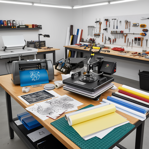 Máquina de sublimación 6 en 1 de 15x15 pulgadas, plancha térmica manual, cortadora de vinilo para camisetas, tazas, gorras, alfombrillas de ratón y platos. - Product Image 2