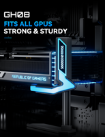 GH08 Penyangga GPU ARGB dari Paduan Seng, Dapat Disesuaikan, Anti Sag, Braket Penopang Kartu Grafis dengan Basis Magnetik untuk PC Gaming