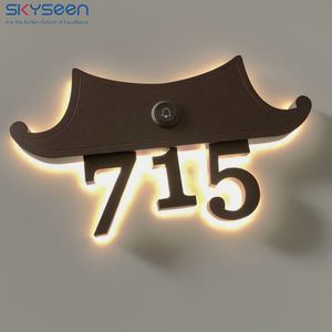 SKYSEEN personnalisé illuminé numéro de chambre signes 3D Cube sonnette acrylique lettre rétro-éclairé LED signe <span class=keywords><strong>pour</strong></span> la maison et les hôtels/appartements - Product Image 3