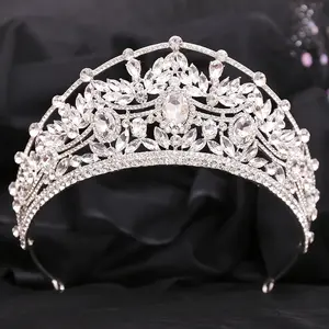 luxurious Colorful Rhinestone rhinestones crystal wedding Hair Accessories Bridal Crown Set Women's Party Beauty Pageant Tiara