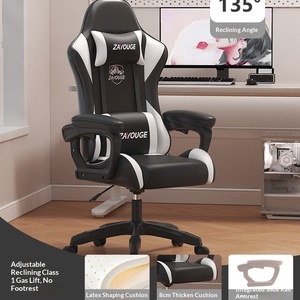 Silla de Juego Ergonómica de Cuero Sintético Suave con Reposapiés Ajustable, Silla Ejecutiva Reclinable para Oficina en Casa, Sala de Juegos Electrónicos - Product Image 6
