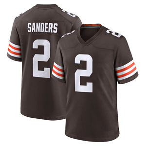 Cleveland Browns voor heren # 2 Shedeur Sanders Gestikte Voetbaltrui Premium Borduurwerk Op Maat Groothandel Bulk Sportuniform - Product Image 4
