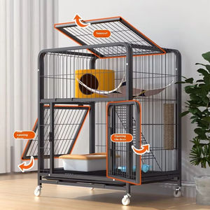 Cage pour chat pour usage domestique, petit appartement, espace intérieur, gain de place, intégrée avec un lit pour chat et une litière, fabriquée en Chine - Product Image 4