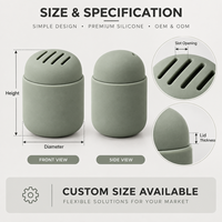 Porte-cure-dents en silicone personnalisé avec couvercle à fentes, moulage intégré, boîte de rangement portable, décoration de table à domicile en silicone