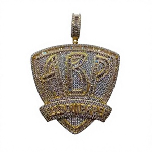 Pendentif diamant ABP Corps pour homme, en argent 925, style hip-hop, à porter au quotidien - Product Image 1