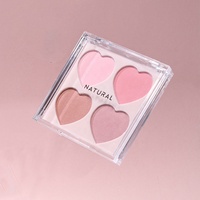 Nouveau meilleur conte de coeur quatre couleurs Blush poudre Fine naturel mignon amour coeur forme visage Blush maquillage Palette personnalisé