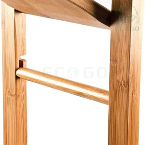 Bathroom Accessories Free Standing Display Shelf Bamboo Wood Rolling Paper Storage Organizer Toilet Brush Holders - Product Image 4