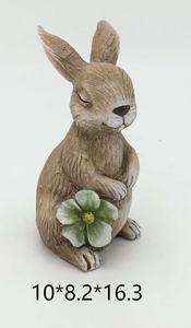 Statuette di Coniglio in Resina Dipinte a Mano - Vasi e Fioriere Decorative da Giardino, Decorazioni Pasquali/Primaverili per la Casa, Marca STARCRAFT - Product Image 5