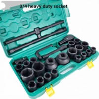 Jeu de douilles à chocs pneumatiques robustes de 26 pièces, 1/2 pouce, douilles hexagonales de 3/4, clés à douilles pour réparation automobile, kit d'outils pour l'entretien à domicile