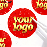 Autocollants Logo Personnalisés Holographiques Arc-en-ciel Étiquettes Rondes en Vinyle Imperméable Argentées pour Emballage de Boîtes Cadeaux Autocollant de Marque de Luxe