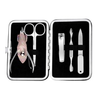 Ensemble professionnel de manucure et pédicure portable en acier inoxydable 5 pièces, coupe-ongles durable, trousse de soins des ongles personnelle