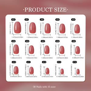 AIERFEI 30 pièces de <span class=keywords><strong>faux</strong></span> <span class=keywords><strong>ongles</strong></span> ovales à presser, couleur unie, <span class=keywords><strong>gel</strong></span> souple, <span class=keywords><strong>faux</strong></span> <span class=keywords><strong>ongles</strong></span>, logo personnalisé, <span class=keywords><strong>prix</strong></span> de gros, <span class=keywords><strong>ongles</strong></span> réutilisables - Product Image 4