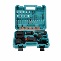 Ensemble de perceuse sans fil avec deux batteries, chargeur et jeu de forets pour travaux d'installation et de réparation