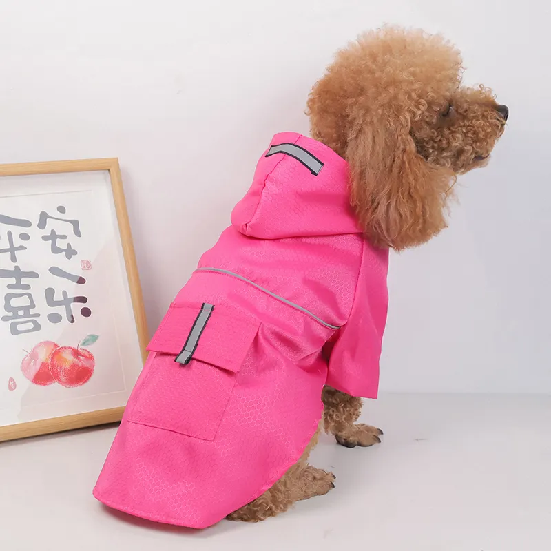 Sıcak satış Pet köpek yağmurluk Hood ile büyük köpek yağmurluk ceket yansıtıcı ayarlanabilir Pet köpek yağmurluk