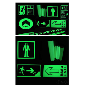 Pegatina personalizada que brilla en la oscuridad, señal <span class=keywords><strong>de</strong></span> salida <span class=keywords><strong>de</strong></span> emergencia contra incendios - Product Image 6