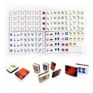 Hot Sale 2-Layer 160 Acrylic Tiles Amber Bamboo American <b>Mahjong</b> <b>Set</b> <b>Mahjong</b> Tiles for Game Eco-Friendly - Product Image 1