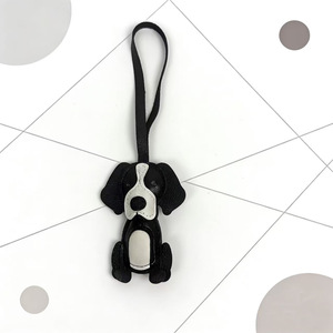 Llavero de Cuero Genuino con Forma de Perro <span class=keywords><strong>Beagle</strong></span>, Adorno para Bolso Cosido a Mano con Correa de Cuero, Regalo para Amantes de Mascotas - Product Image 3