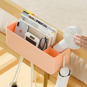 <b>Wall</b> Mounted Plastic <b>Storage</b> Bin <b>Hanging</b> Organizer Bin with Hooks White Yellow for Home Bathroom Closet - Product Image 3