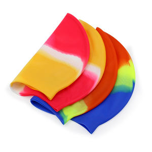 大人用スイミングキャップ 100%シリコン カスタムプリントロゴ 中国工場製 フラッグスタイル フェティッシュデザイン スイミングキャップ 男女兼用 - Product Image 1