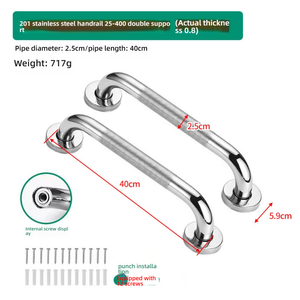 Corrimano Economico Doppio in Acciaio Inox 201 <span class=keywords><strong>per</strong></span> Balaustra, Ideale <span class=keywords><strong>per</strong></span> Progetti Clinici - Product Image 2