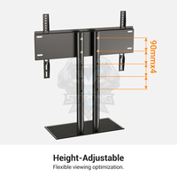 Support de bureau grand écran avec base en verre, 70kg robuste, VESA 670x400mm Max, convient aux moniteurs 42-80 ", approvisionnement direct d'usine