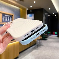 Coque de téléphone magnétique en silicone liquide officielle pour iPhone 17 16 Plus 13 11 14 12 15 Pro Max Soft TPU Wireless Charging Wave Cover
