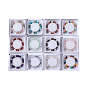 Bracelet en acier inoxydable avec pierre naturelle colombette de la paix 8 mm PULSERA - Product Image 1