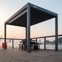 Pergola en aluminium Jiake 6063-T5 avec toit à lames motorisé pour quai de pêche, terrasse, jardin, patio, espace extérieur, gazebo, pavillon