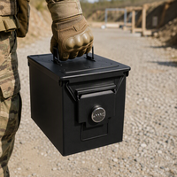 Boîte à munitions ronde avec serrure à combinaison, pour la chasse en plein air, étanche, portable, durable, grande capacité, étui de rangement pour munitions