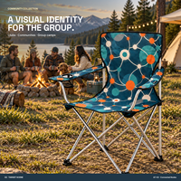 Chaises de camping pliantes en gros avec accoudoir unique, porte-gobelet et logo et motif personnalisés pour événements communautaires