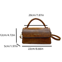 2025 Otoño Invierno nuevo bolso cruzado de moda para personas mayores con sensibilidad Retro solo hombro pequeño forro de poliéster de cuero cuadrado