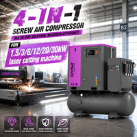 Compresseur d'air à vis 4-IN-1 16Bar compresseur d'air à vis 11kw 15kw 22kw avec inverseur de fréquence