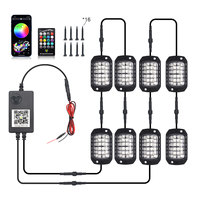 Alta calidad impermeable 8 en 1 y 4 en 1 RGB Rock Light chasis luz ambiental APP + Control remoto para todoterreno barco ATV