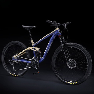 Bicicletta da Montagna alla Moda con Sospensione Completa, Telaio in Acciaio ad Alto Tenore di Carbonio, 26/27.5/24 Pollici, Freni a Disco, Qualità da Corsa - Product Image 2