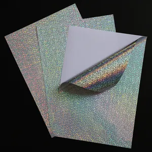Yazdırılabilir Glitter holografik A3 A4 su geçirmez kendinden yapışkanlı Film gökkuşağı Hologram vinil çıkartma kağıdı mürekkep püskürtmeli yazıcı için