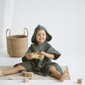 Peignoir de bain pour enfants bio doux gaufré <span class=keywords><strong>à</strong></span> <span class=keywords><strong>capuche</strong></span> Babi <span class=keywords><strong>Poncho</strong></span> Serviette de bain en coton pour filles Serviette de bain <span class=keywords><strong>à</strong></span> <span class=keywords><strong>capuche</strong></span> pour enfants - Product Image 3