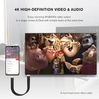 Cable USB C corto, USB 3,2 Gen 2x 20Gbps Transferencia de datos 100W PD Cable plano de carga rápida tipo C, Compatible para tabletas portátiles Teléfonos