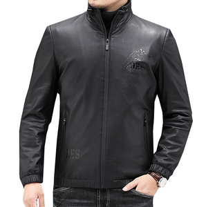 Da cừu Áo khoác da chính hãng đứng lên cổ áo mùa xuân và mùa thu thanh niên áo ngắn nhà sản xuất bán hàng trực tiếp - Product Image 4