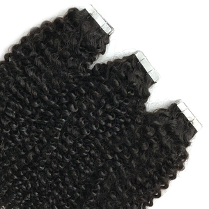 Extensions de <span class=keywords><strong>cheveux</strong></span> humains vierges chinois bouclés ultra-légères à bandes adhésives, double épaisseur, aspect naturel et coiffage polyvalent – Vente en gros - Product Image 4