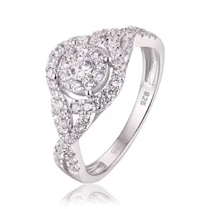 Chinese supplier custom Hot Sale trendy women silver jewelry engagement ring for girls