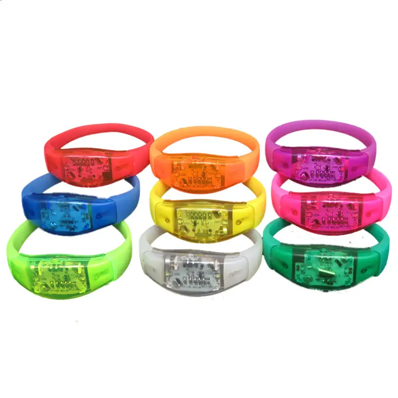 For Event Or Concert Custom Printing Silicone Flashing Pulseras LED Bracelet Light Up Wristband
