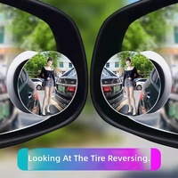 Miroir d'angle mort de luxe sans cadre pour voiture, réglable à 360 degrés, grand angle, miroir auxiliaire de rétroviseur, installation facile, 2 pièces