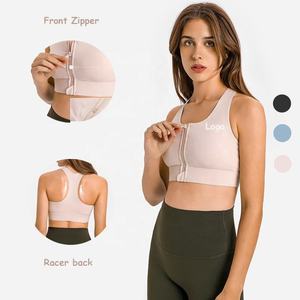 DW165 Soutien-gorge <span class=keywords><strong>de</strong></span> <span class=keywords><strong>sport</strong></span> à fermeture éclair avant pour femmes, soutien-gorge <span class=keywords><strong>de</strong></span> yoga d'entraînement à impact élevé, dos nageur avec soutien-gorge rembourré amovible, vêtements <span class=keywords><strong>de</strong></span> <span class=keywords><strong>sport</strong></span> - Product Image 4
