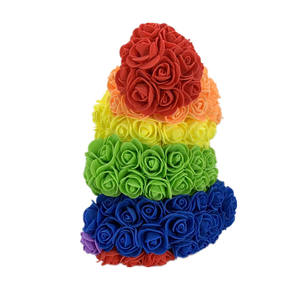25cm Pe Rose Bear Rainbow Multicolor Rose Bears - Product Image 4