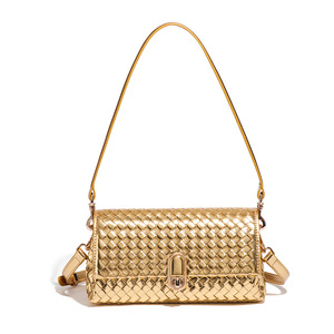 Classic Women's Chic Woven Shoulder Crossbody Saddle <b>Small</b> Square <b>Handbag</b> Daily Use - Product Image 2