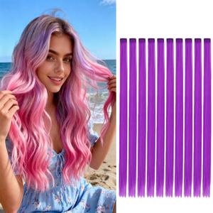 <span class=keywords><strong>ไฮ</strong></span><span class=keywords><strong>ไล</strong></span><span class=keywords><strong>ท์</strong></span>งานปาร์ตี้ ต่อผมยาวตรงสีรุ้งแบบคลิปหนีบ ผมสังเคราะห์ทรงตรงสำหรับเด็กผู้หญิง - Product Image 6