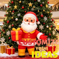 Décorations de Noël Gonflables d'Extérieur avec Sapin de Noël et Cadeaux pour Affichage dans le Jardin