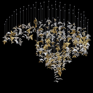 Long <span class=keywords><strong>lustre</strong></span> LED personnalisé pour intérieur hôtel villa centre commercial escalier style moderne lampes suspendues <span class=keywords><strong>verre</strong></span> <span class=keywords><strong>laiton</strong></span> ovale carré pour la maison - Product Image 2
